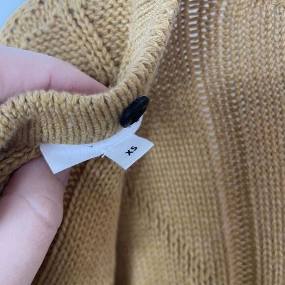 Vetta The Cropped Cable Knit Sweater Ochre Tan Xs Reversible Convertible Xsmall - Picture 7 of 9